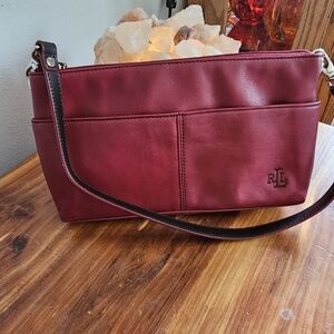 Ralph Lauren Red Leather Shoulder Bag